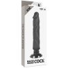 BASECOCK - REALISZTIKUS VIBRÁTOR 2-1 FEKETE 20 CM