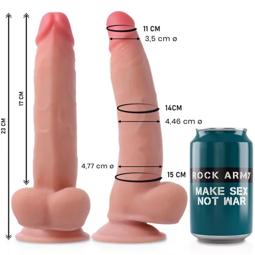 RockArmy - prémium duál sűrűségű vibrátor 23 cm hosszú