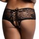 QUEEN LINGERIE – virágmintás csipkés bugyi hátul nyitott S/M