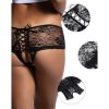QUEEN LINGERIE – virágmintás csipkés bugyi hátul nyitott S/M
