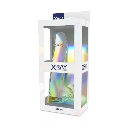 X RAY – átlátszó pénisz golyókkal, 20 cm hosszú