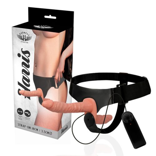 Harness Attraction - vibráló páros vibrátor 18 cm - 3,5 cm