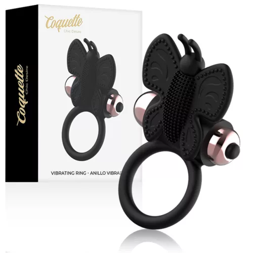 Coquette Chic Desire – vibráló pillangó péniszgyűrű fekete/arany