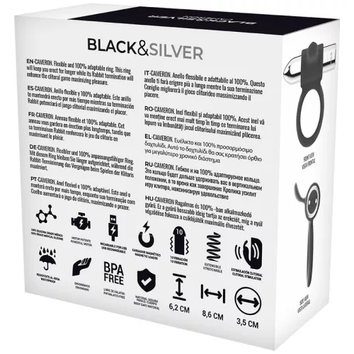 BLACK&SILVER Cameron – újratölthető férfi gyűrű ezüstben
