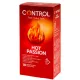 Control Hot Passion melegítő, bordázott és pontozott óvszer - 53mm, 10 db