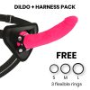 DELTA CLUB - Prémium pink dildó hám 20 cm hosszú