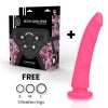 DELTA CLUB - Prémium pink dildó hám 20 cm hosszú