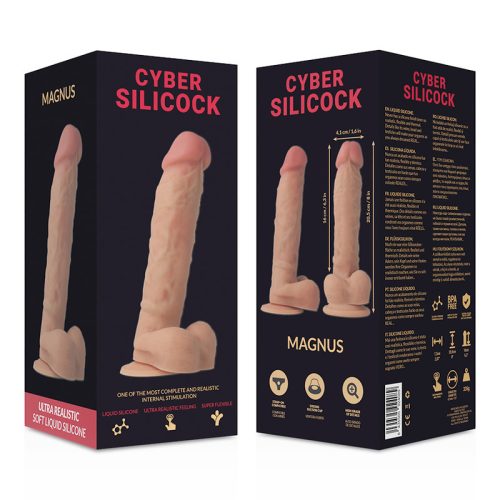 CYBER SILICOCK – 20,5 cm-es folyékony szilikon strapon vibrátor