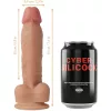 CYBER SILICOCK – liquid silicone strap-on 19 cm, 3 gyűrűvel