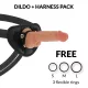 CYBER SILICOCK – 15,5 cm-es strap-on pénisz 3 gyűrűvel