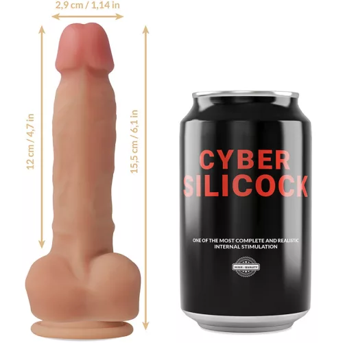 CYBER SILICOCK – 15,5 cm-es strap-on pénisz 3 gyűrűvel