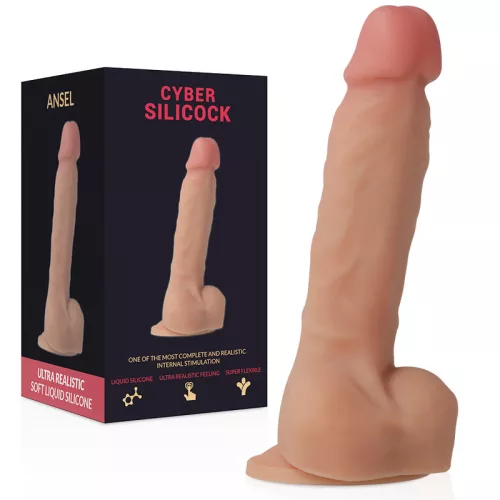 CYBER SILICOCK – 15,5 cm-es strap-on pénisz 3 gyűrűvel