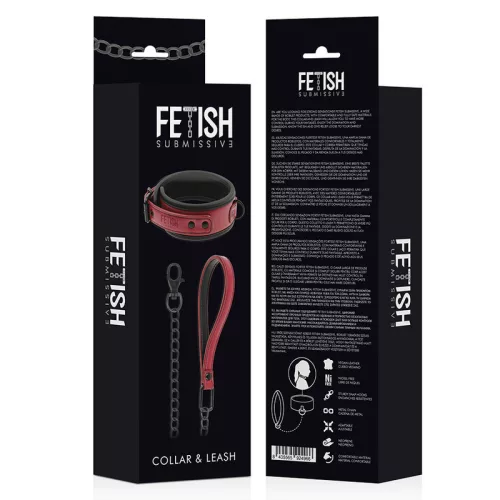 Fetish Submissive – lánc nyaklánc neoprén béléssel