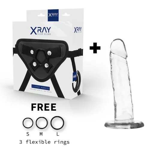 X RAY - átütő erejű strap-on dildó 18 cm hosszú 4 cm átmérőjű
