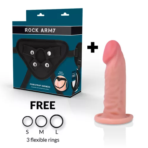 ROCKARMY - élethű, dupla sűrűségű dildó 14 cm