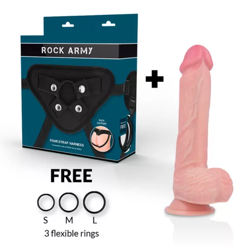 ROCKARMY – prémium 21 cm-es reális dildó folyékony szilikonnal