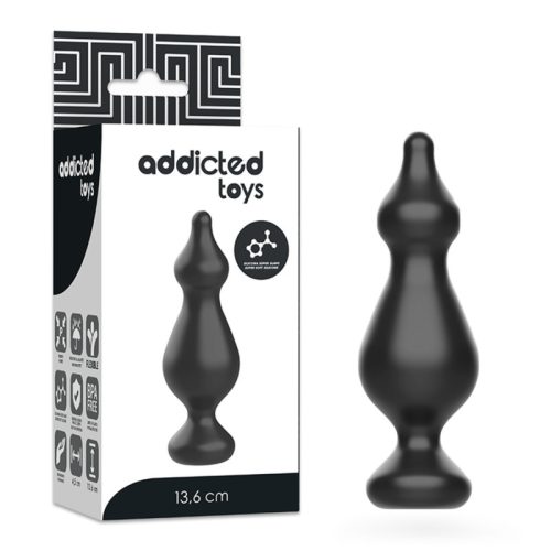 ADDICTED TOYS – prémium anális szexuális dugó 13,6 cm, fekete