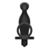 ADDICTED TOYS - 12 cm-es anális dugó fekete szilikon gyűrűvel