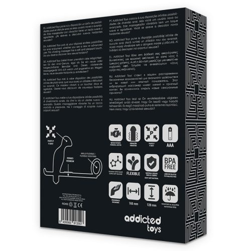 ADDICTED TOYS - 12 cm-es anális dugó fekete szilikon gyűrűvel