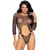 LEG AVENUE TOP BODYSUIT TANGA HÁTRÉSSZEL EGY MÉRET - FEKETE