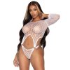 LEG AVENUE – érzéki body tanga hátul, fehér, egy méret