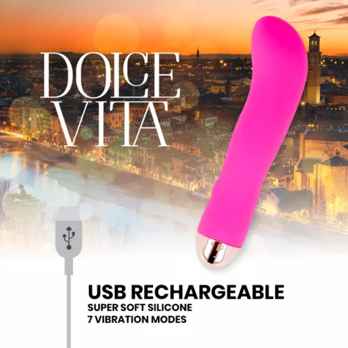 DOLCE VITA – újratölthető vibrátor, 7 sebességes, rózsaszín