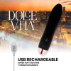 DOLCE VITA - ÚJRATÖLTHETŐ VIBRÁTOR 4 FEKETE 7 SEBESSÉGGEL