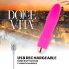 DOLCE VITA - ÚJRATÖLTHETŐ VIBRÁTOR 4 RÓZSASZÍN 7 SEBESSÉGGEL