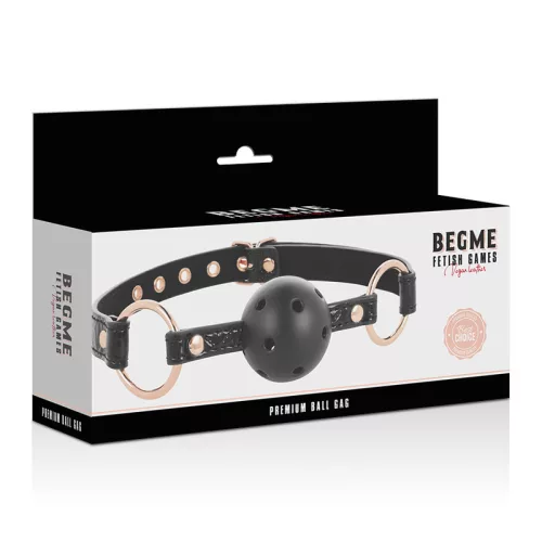 BEGME – fekete bőrball gag prémium vegán bőrből