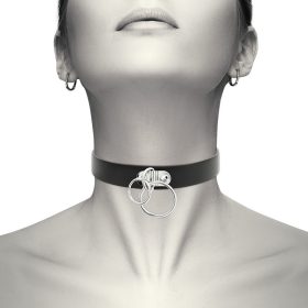 COQUETTE CHIC DESIRE – dupla gyűrűs vegán bőr choker