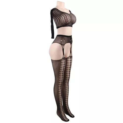 Queen Lingerie – hosszú ujjú body harisnyával