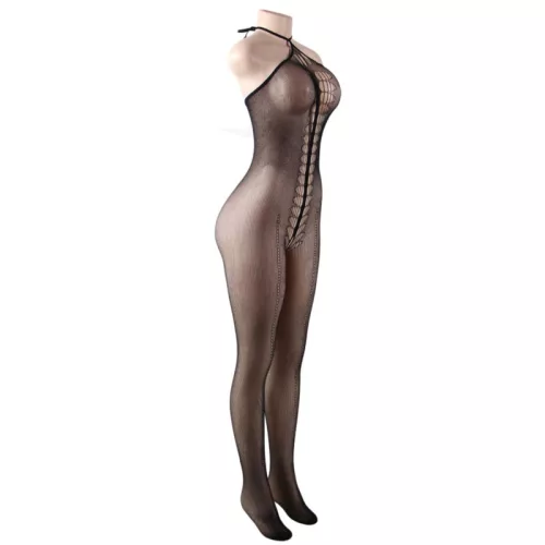 QUEEN fehérnemű - érzéki félvállas bodystocking S-L