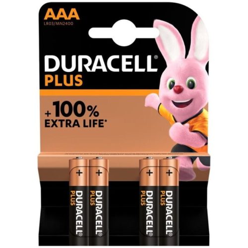 Duracell Plus Power 100 – prémium AAA alkáli elem 4 db