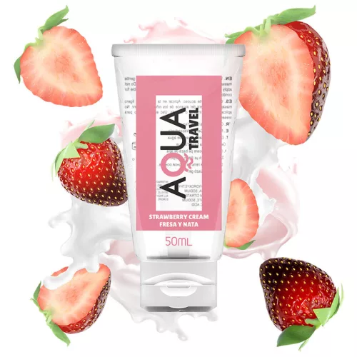 Aqua Travel – eper-krém ízű prémium síkosító 50 ml