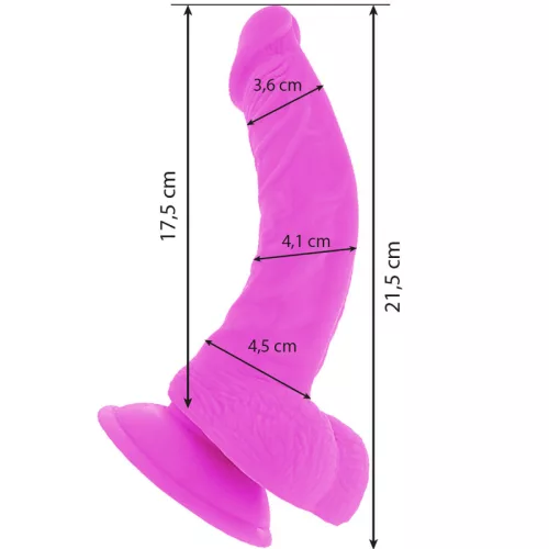 DIVERSIA – rugalmas vibráló dildó, 21,5 cm, lila