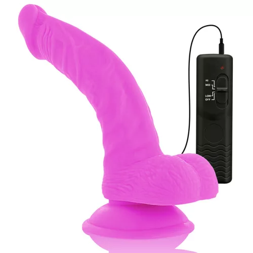 DIVERSIA – rugalmas vibráló dildó, 21,5 cm, lila