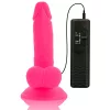 DIVERSIA - rugalmas vibráló dildo, 17 cm, rózsaszín