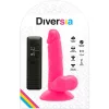 DIVERSIA - rugalmas vibráló dildo, 17 cm, rózsaszín
