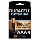 Duracell Optimum 200 - prémium AAA alkáli elem csomag 4db