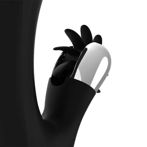 BLACK&SILVER - érzéki nyuszi vibrátor hullámzó funkcióval
