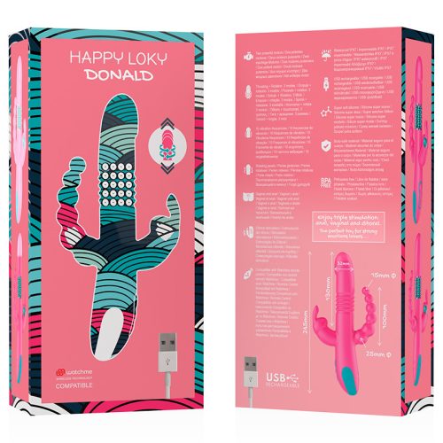 HAPPY LOKY Donald – hármas stimulációs vibrátor vízálló
