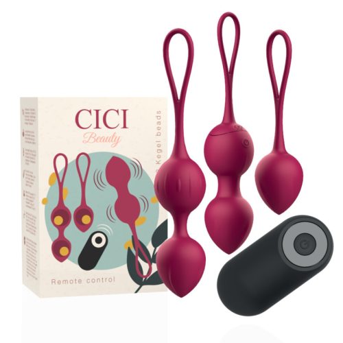 CICI BEAUTY- PRÉMIUM SZILIKON 3 VIBRÁLÓ KEGEL GYÖNGYÖK TÁVIRÁNYÍTÓVAL