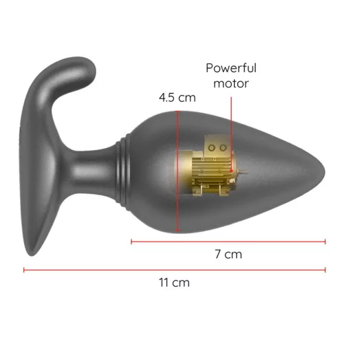 ONINDER RIO – vibráló anális plug fekete, ingyenes appal