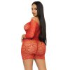 LEG AVENUE - szenvedélyes vörös szívhálós mini ruha