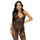 LEG AVENUE – sima halszálkás bodystocking, egy méret, fekete