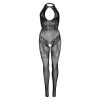 LEG AVENUE – sima halszálkás bodystocking, egy méret, fekete