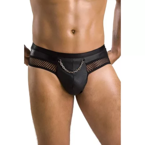 PASSION - nyitott fekete slip, S/M méret