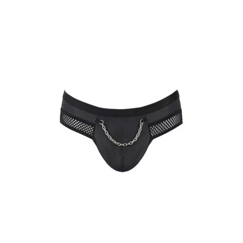 PASSION - nyitott fekete slip, S/M méret