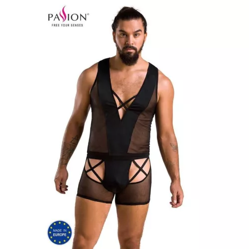 PASSION 054 - stílusos fekete szett S/M méretben