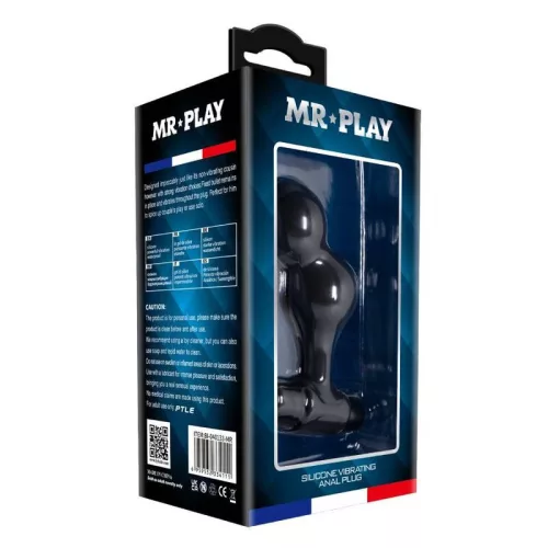MR PLAY - fekete szilikon vibráló anális dugó